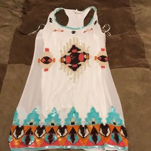 Willow &clay racerback dress white sequin design S